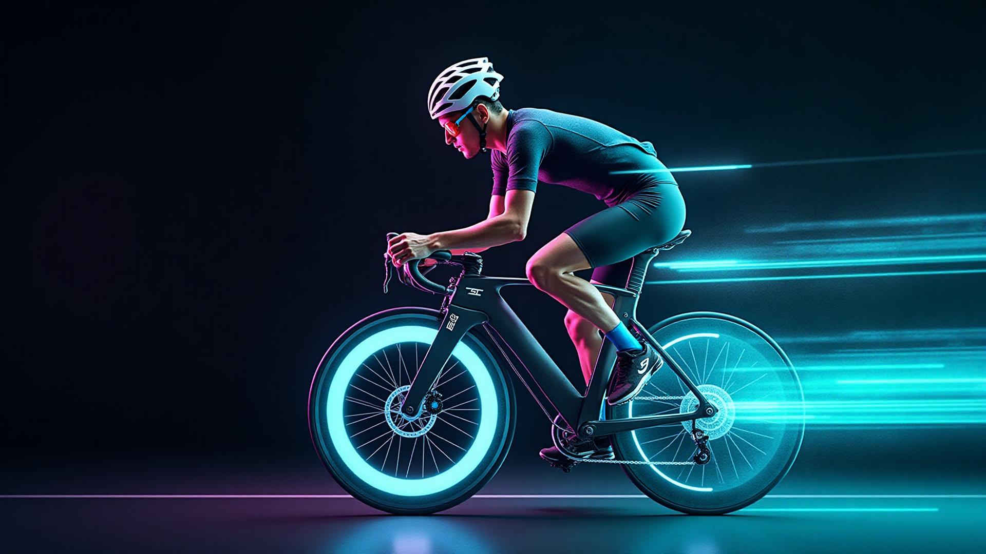 Cycliste en position aérodynamique analysé par AeroX