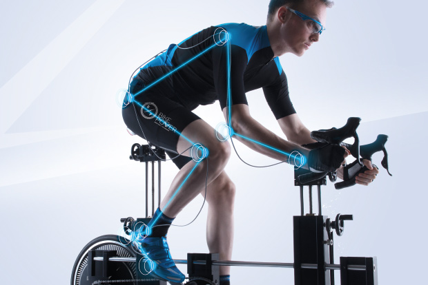 Interface AeroX affichant les métriques aérodynamiques lors d'une séance de bike fitting