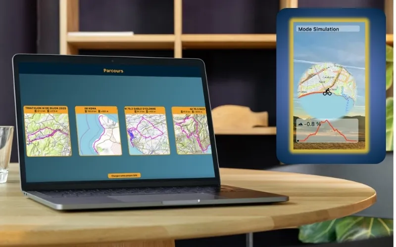 AeroX GPX simulation mode interface with real route